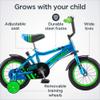 Schwinn Grit Push Steer and Ride Kids Bike, Boys Beginner Bicycle, 12-Inch Wheels, with Training Wheels, Parent Push Handle, Water Bottle and Holder, Blue view 3
