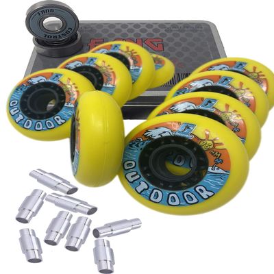 G GoodGear Outdoor Hockey 8 Wheels with 16 Bearings and 8 Spacers Asphalt (ABEC Super OG, 76mm)