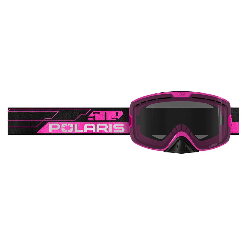 Polaris 509 Kingpin Adult Adjustable Snow Goggles with Anti-Fog Coating, Off Road or Snow Goggles, Black/Pink, 2861478