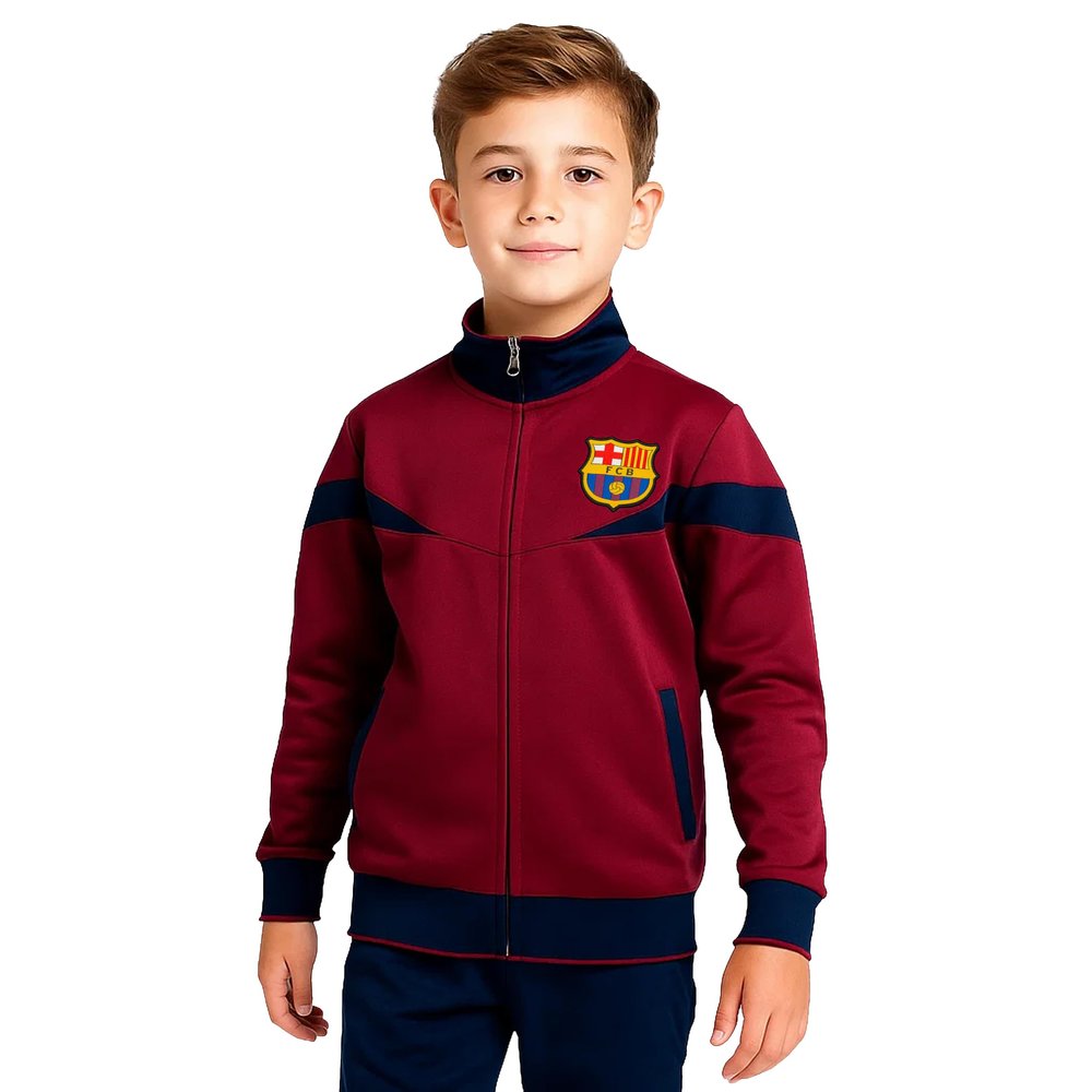 Icon Sports Officially Licensed FC Barcelona Soccer Track Jacket - Unisex Kids - FCB39TJ Burgundy YL