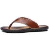 MXTSH Mens Flip Flops Casual Leather Home Sandals For Mens Rubber Sole Slippers (Coffee Sandals, numeric 10(44) view 2