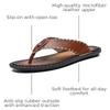 MXTSH Mens Flip Flops Casual Leather Home Sandals For Mens Rubber Sole Slippers (Coffee Sandals, numeric 10(44) view 3