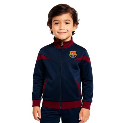 Icon Sports Officially Licensed FC Barcelona Soccer Track Jacket - Unisex Kids - FCB39TJ Navy YM