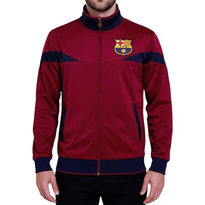 Icon Sports Officially Licensed FC Barcelona Soccer Track Jacket - Unisex Adult - FCB39TJ Wine XL