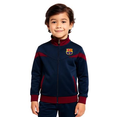 Icon Sports Officially Licensed FC Barcelona Soccer Track Jacket - Unisex Kids - FCB39TJ Navy YXL