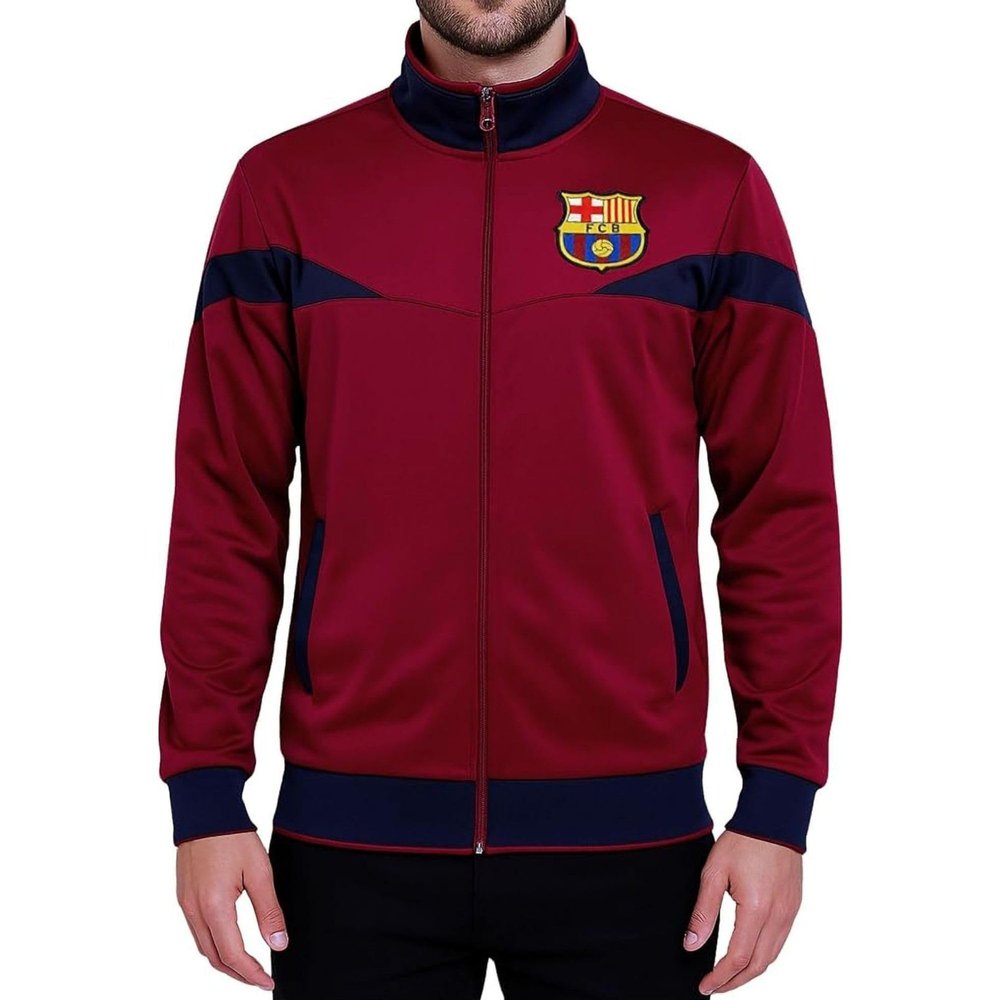 Icon Sports Officially Licensed FC Barcelona Soccer Track Jacket - Unisex Adult - FCB39TJ Wine L