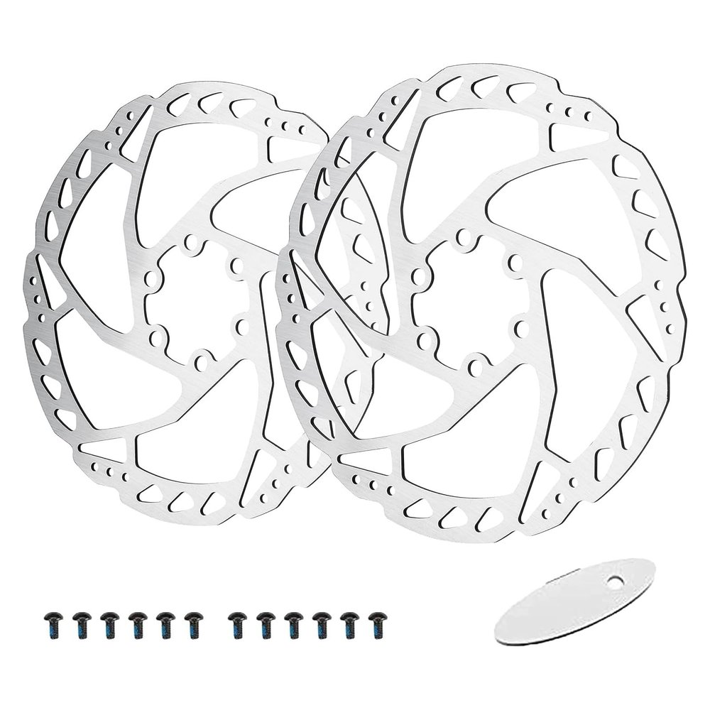 RUJOI Bike Disc Brake Rotor Kit,203mm Disc Brakes Rotors with 12 Bolts l.It fit in Many Brands of Disc Brake Caliper and Match for MTB,Road Bike,E-Bike,Perfect for Bike Disc Brake Kit Update