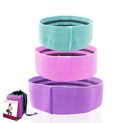 Abelyn Hip Resistance Bands Non-Slip Design Fabric Booty Band Loop Set, 3 Size Fitness Workout Belts for Body Weight, Yoga and Pilates Exercise