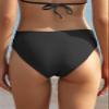 SHEKINI Women's Bikini Bottom Twist Front Cheeky Swimsuit Ruched Bathing Suit Bottoms Black - Leopard view 2