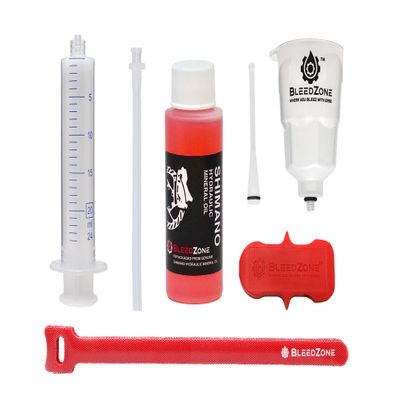 BleedZone Shimano Brake Bleed Kit with 60ml Mineral Oil - Hydraulic Brake Kit for Shimano Disc Brakes, Bike Brake Bleeder Kit, MTB Brake Bleed Kit, and Mineral Oil Brake Maintenance