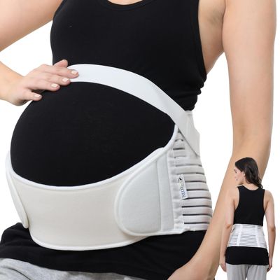 NeoTech Care Pregnancy Belly Band Maternity Belt, Back/Abdomen/Waist/Pelvis Support (Size L, Ivory Color)