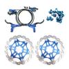 Zoom Hydraulic Disc Brakes Mountain Bike Sets MTB Front & Rear Set with Floating Disc Rotor 160mm & Color Bolts (Blue) view 1