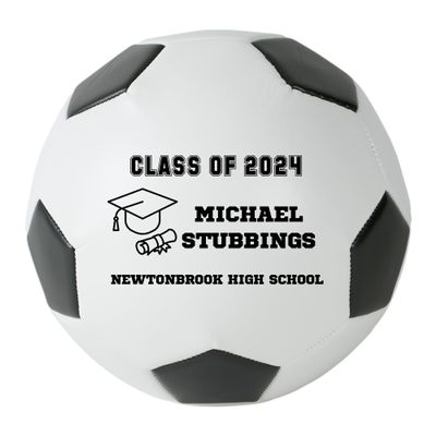 Personalized Custom Graduation 2024 Soccer Ball Gift - Graduation Class of 2024 - Graduation Gift for Boy - Graduation Gift for Girl (Regulation Soccer Ball, Black Text)