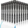 CHAMPKEY Premium Rubber Golf Grips 13 Pack | High Traction & Feedback | Standard/Midsize, 0.600" Round Core, 10.5" Length, 50g/55g Weight, 15 Tapes Included, White/Black view 1