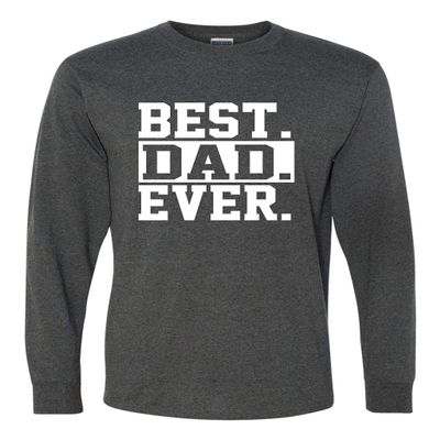 Go All Out Small Black Heather Adult Best Dad Ever #1 Dad World's Greatest Dad Fathers Day Long Sleeve T-Shirt