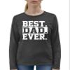 Go All Out Small Black Heather Adult Best Dad Ever #1 Dad World's Greatest Dad Fathers Day Long Sleeve T-Shirt view 2