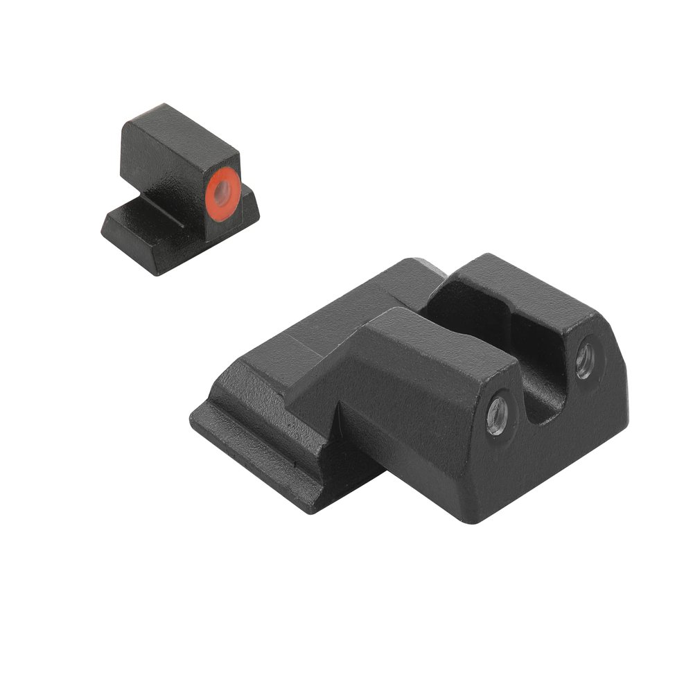 Meprolight Hyper-Bright S&W M&P Shield Pistol Sight Set, Orange Ring/Green, Fixed Sights (0417703131)