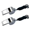 BEADNOVA Stainless Steel Whistles with Lanyard Lifeguard Whistle Referee Whistle Metal Whistle Sports Whistle Coaches Whistle (2 Pack, Silver)