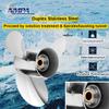 13 1/4 x 17 Stainless Steel Boat Propeller Compatible with Yamaha Engines Outboard Motors 60/70/75/80/85/90/100/115 HP Reference 6E5-45945-01-EL,15 Tooth, RH view 4