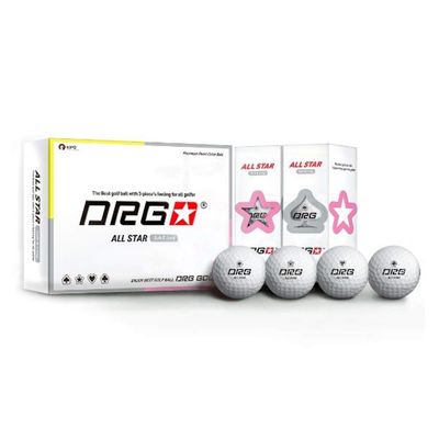 nobrand DRG All Star Golf Ball (Fluorescent) 1 Dozen Soft Feel Distance 2-Piece Premium White Yellow Pink Colors (White)