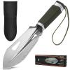 FLYEGO Backpacking Trowel, Lightweight Camping Hiking Accessories Trowel Poop Shovel Hand Shovel Ultralight with Carrying Pouch for Metal Detecting, Digging, Gardening, Outdoor (Silver) 9 in 1 view 1