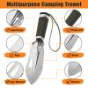 FLYEGO Backpacking Trowel, Lightweight Camping Hiking Accessories Trowel Poop Shovel Hand Shovel Ultralight with Carrying Pouch for Metal Detecting, Digging, Gardening, Outdoor (Silver) 9 in 1 view 3