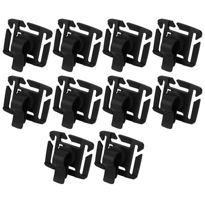 10 Pcs Tube Clip, 360-Degree Rotatable Hydration Tube Clips Water Tube Clip for Camping Hiking Outdoor Backpack Buckle Backpack Accessories(Black)