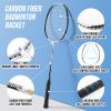Patiassy Professional Badminton Set with Carbon Aluminum Badminton Rackets Set of 4, Outdoor Portable Badminton Net with Winch System, 4 Nylon Badminton Shuttlecocks and Bag view 4