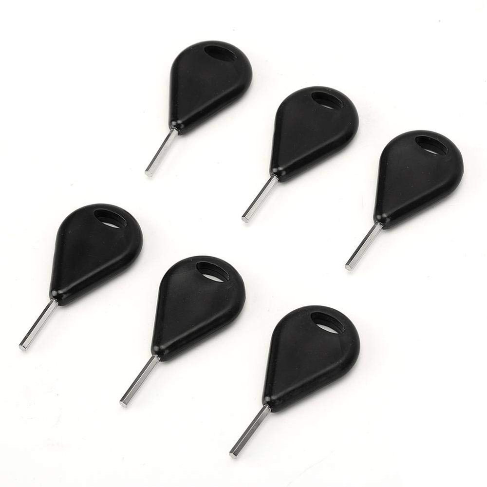 Life Pack of 6 Surfboard Fin Key, Metal Hex Key Surf Fin Key Spare Replacement Surfing Boar Accessory(Black)
