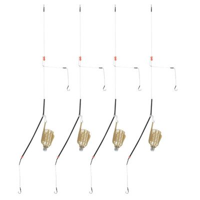 VBESTLIFE Fishing Bait Trap Cage 4PCS Method Feeder with Built-in Weights 20g 30g 40g 50g Options Carp Fishing Bait Holder ABS Iron Feeders for Freshwater Fishing (50g)