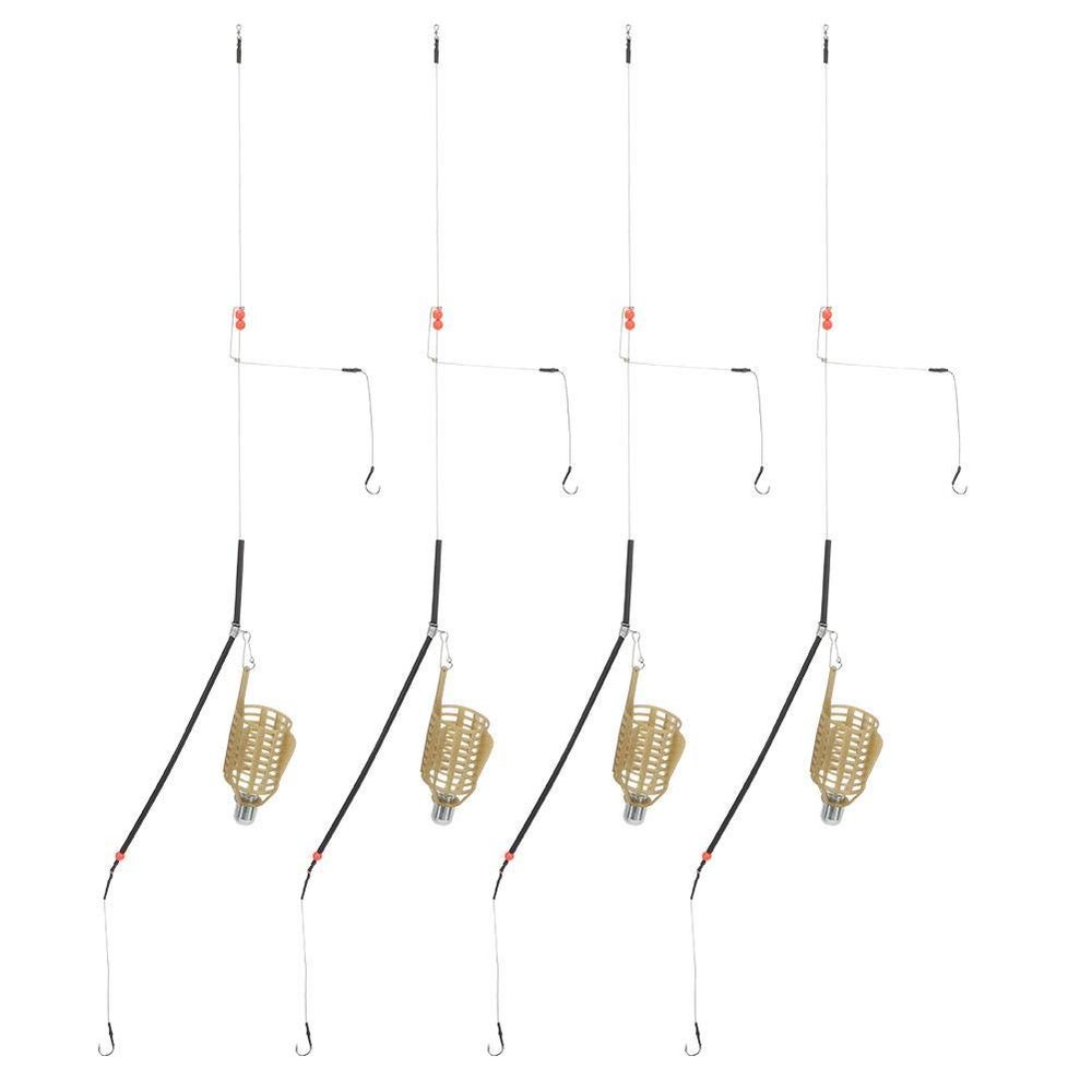 VBESTLIFE Fishing Bait Trap Cage 4PCS Method Feeder with Built-in Weights 20g 30g 40g 50g Options Carp Fishing Bait Holder ABS Iron Feeders for Freshwater Fishing (50g)