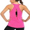 ICTIVE Womens Cross Backless Workout Tops for Women Racerback Open Back Shirts Athletic Sleeveless Clothes Rose L view 1