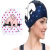 BONDYUEN Swim Cap Fit Kids Boys Girls Men Women with Short or Medium Hair Fun Cute Design Patterns Silicone Swimming Caps (Dark Blue+White PinkStars) view 1