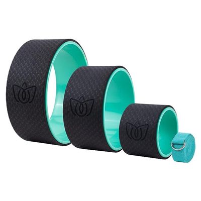 Florensi Yoga Wheel Set - Pack of 3, Green - Deep Tissue Massage & Back Roller Wheel - Spinal Alignment & Back Stretcher - Yoga Accessories Set & Stretching Equipment