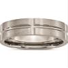 Chisel Titanium Grooved 8mm Brushed and Polished Band (Width=8) view 1