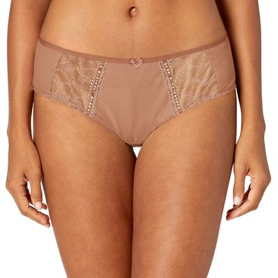 Panache Women's Cari Brief Panty Comfortable Full-Coverage Underwear with Embroidered Detail Caramel, 12