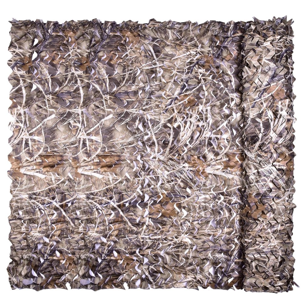 iunio Camo Netting Camouflage Netting, Camo Net Bulk Roll Camouflage Mesh Nets for Hunting Blind Deer Stand Military Party Decorations Sunshade Shooting (Hunting Dry Grass Camo, 4.9ft*49.2ft/1.5m*15m)