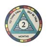 MYRECOVERYSTORE WY2 Rainbow AA Monthly Sobriety Chip (1-11) (Month 2) 2 month AA Sobriety Chip view 1