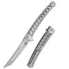 DEFCON Jungle Knife Katana 9.1" Damascus Titanium EDC Tactical Folding Pocket Knife (Gray) view 1