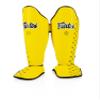 Fairtex SP5 Muay Thai Shin Guards for Men, Women, Kids | Shinguards are Premium, Lightweight & Durable | Extended Protection to Avoid shin splints During Training or Sparring - XSmall,Yellow view 4