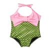 Agoky Infant Baby Girls One-Piece Mermaid Scales Swimsuit Swimwear Bathing Suit Bathing Suit for Beach Green 3-4 view 1