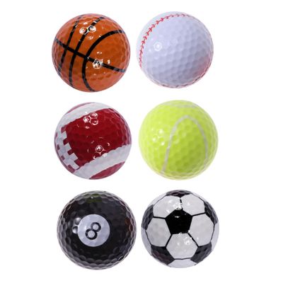 BESPORTBLE 6pcs Sports Theme Practice for Outdoor Training Includes Tennis Basketball Baseball Rugby and Billiards Rubber Design for Distance Use