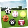 BESPORTBLE 6pcs Sports Theme Practice for Outdoor Training Includes Tennis Basketball Baseball Rugby and Billiards Rubber Design for Distance Use view 3