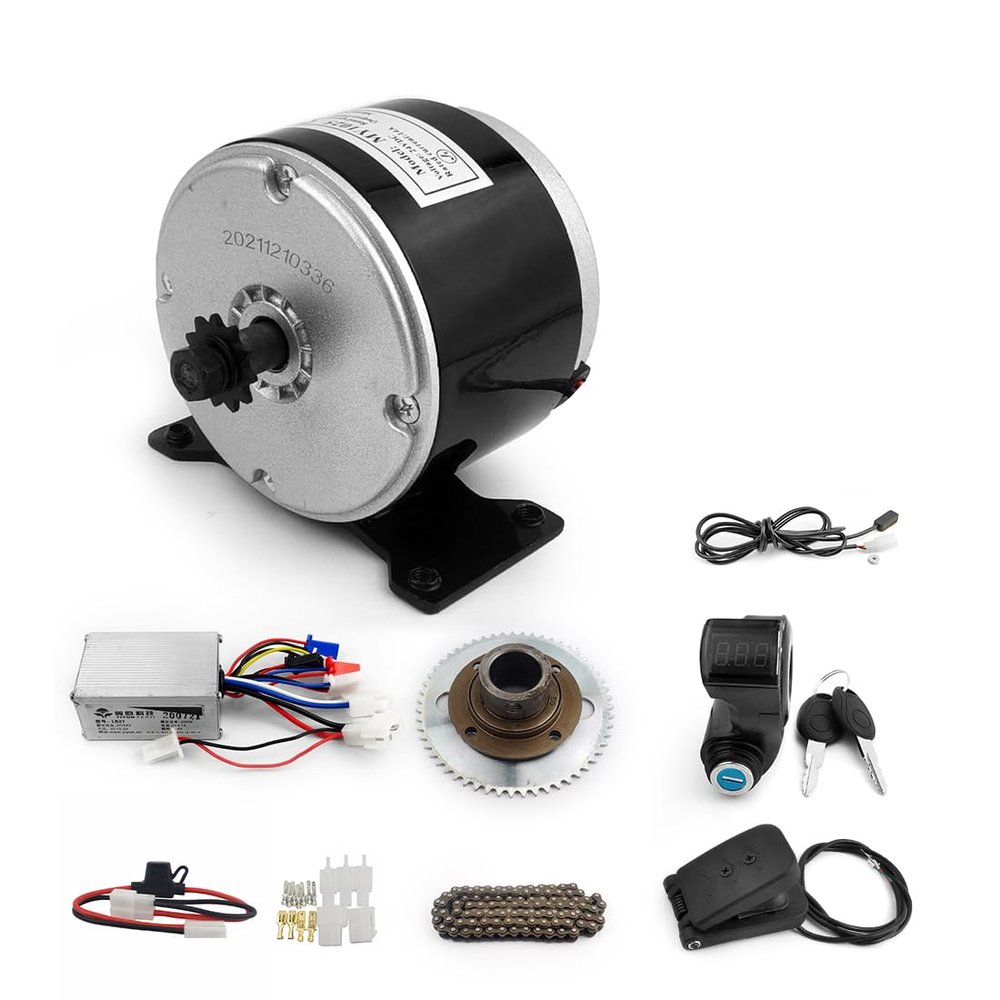 24V 250W Drift Kart Engine Kit with Gas Pedal 250W Brushed High-Speed Motor Speed Controlled by Pedal Throttle