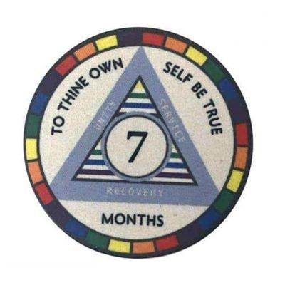 MYRECOVERYSTORE WY7 Rainbow AA Monthly Sobriety Chip (1-11) (Month 7) 7 month AA chip