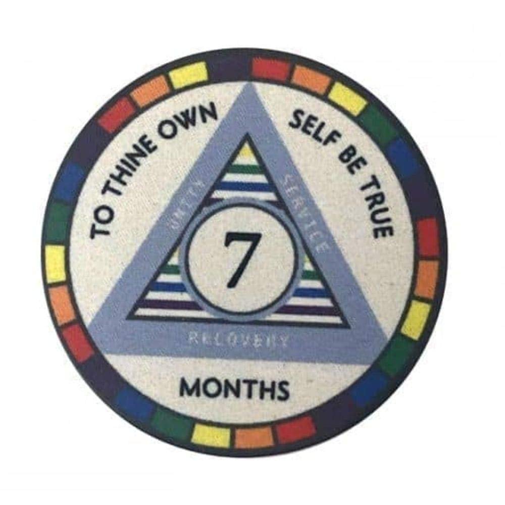 MYRECOVERYSTORE WY7 Rainbow AA Monthly Sobriety Chip (1-11) (Month 7) 7 month AA chip