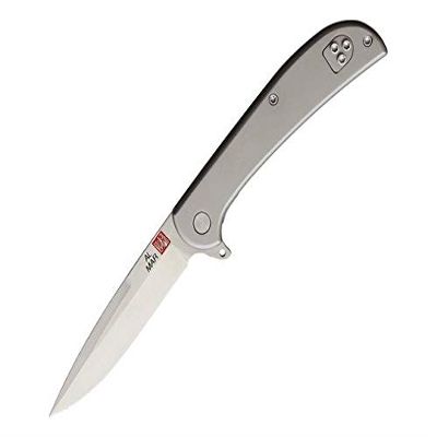 Al Mar AMK4112 Ultralight Hawk Framelock Satin Titanium Folding Pocket Knife