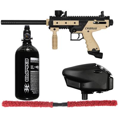 Action Village Tippmann Cronus Basic & Cronus Tactical Core Paintball Gun Package Kit (Basic - Tan/Black)