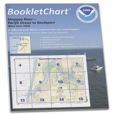 Paradise Cay Publications NOAA BookletChart 18584: Umpqua River Pacific Ocean to Reedsport