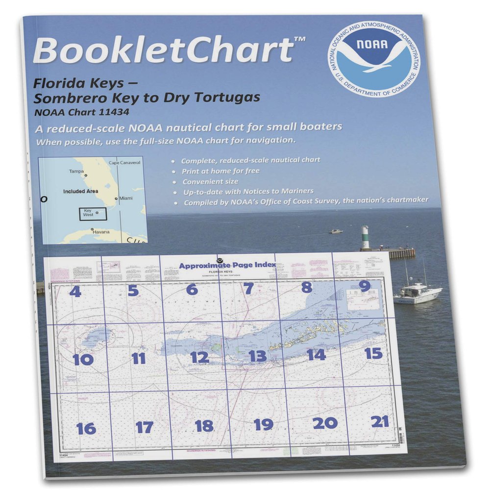 Paradise Cay Publications NOAA BookletChart 11434: Florida Keys Sombrero Key to Dry Tortugas
